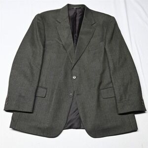 Crossroads Collection 46L Brown Herringbone 100% Wool Blazer Jacket Coat